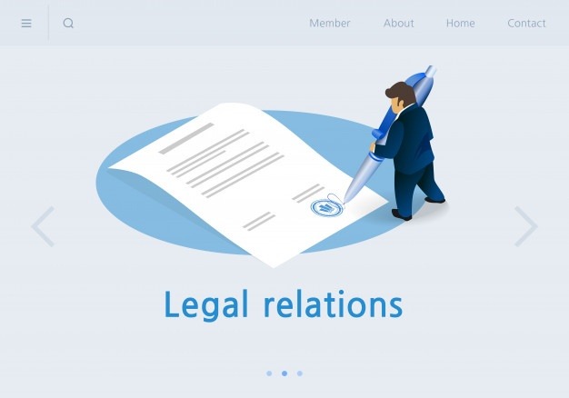 flat banner inscription legal relations isometric 99043 3 - icsid in Commercial and Business Law