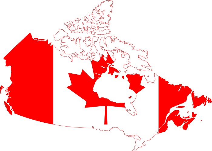 Canada flag map - Easiest Countries To Immigrate in Immigration Law