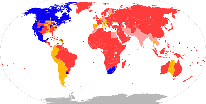 Map of world cannabis laws.svg - marijuana legalization in Criminal Law