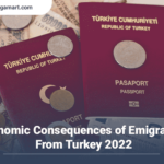Republic of Turkey passports handed out at airports by those checking in for emigration from Turkey