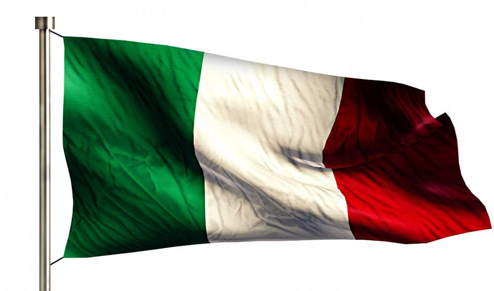italy national flag isolated 3d white background min - visa-free countries for italian in Immigration Law