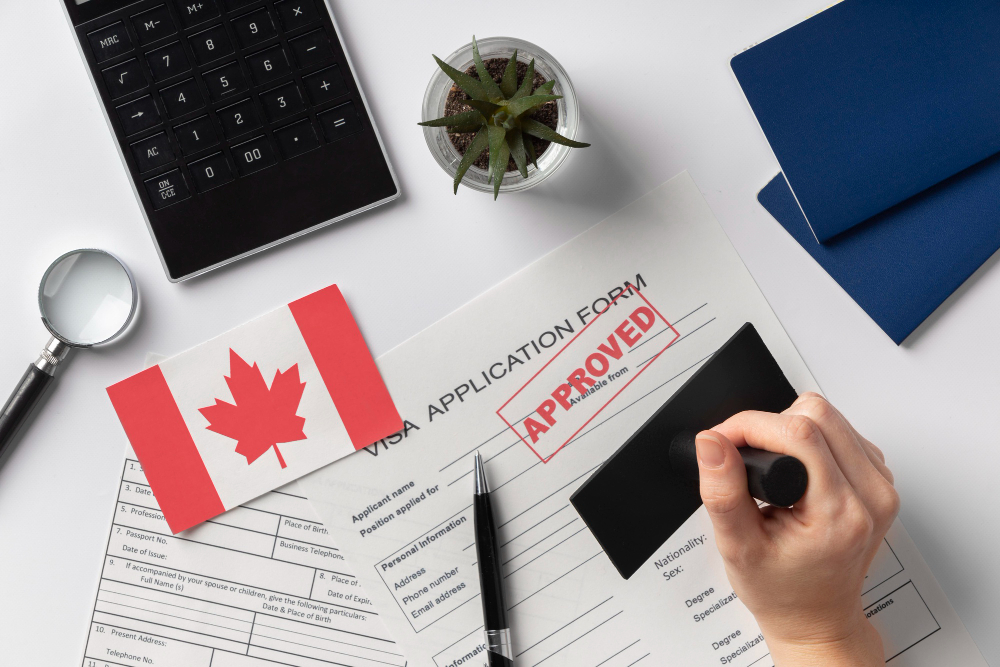 A visa application form for Canada work visa for Italian