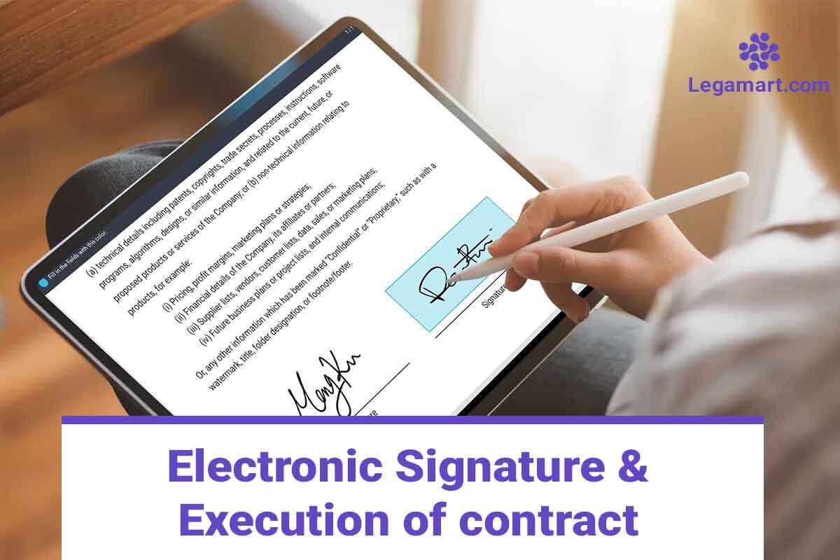 A person doing Electronic Signature and execution of contracts