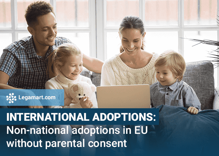 A family completing their last round of applications for International adoptions in EU