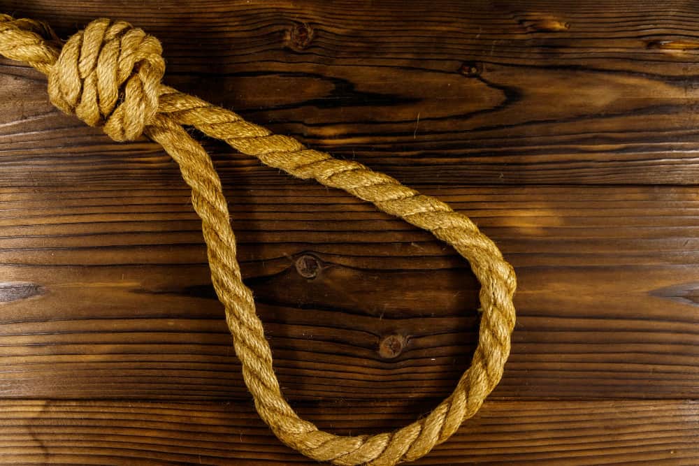 A hanging rope for prisoers whose petition has been denied for death penalty