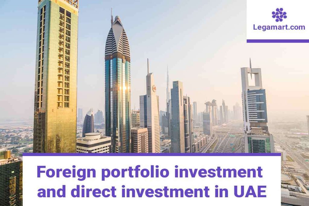 A picture of UAE commercial buildings showing Foreign direct investment in UAE