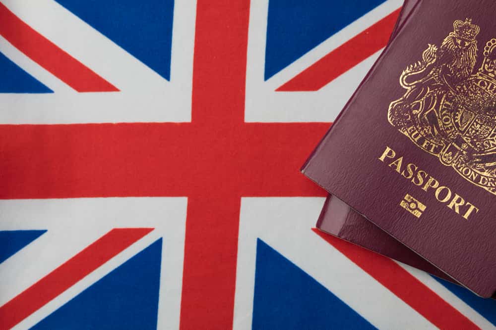 A UK passport of an US immigrant ready to Immigrate from the US to UK
