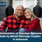 A happily married couple after signing the Marriage Agreement in Indonesia