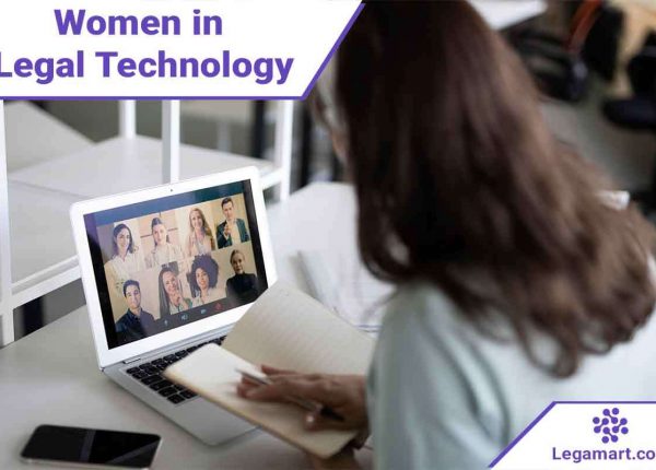 A Women in Legal Technology sector having a meeting with her team