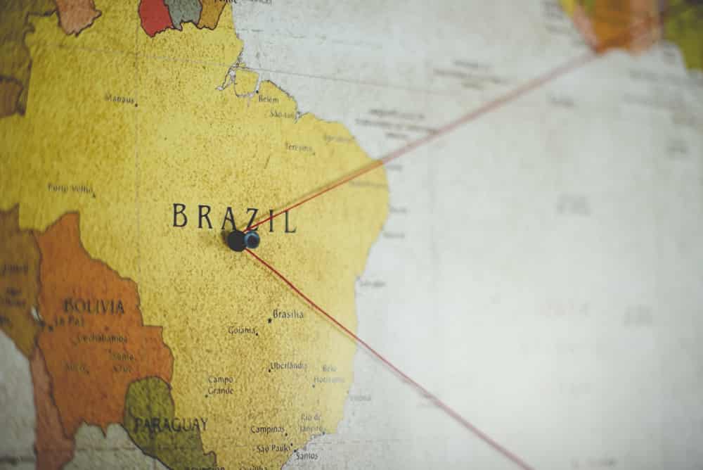 Brazil map in a executive room for discussing on Brazil's Foreign Trade Policy 