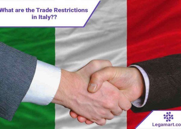An Italian minister shaking hands after having a meeting on Trade Restrictions in Italy