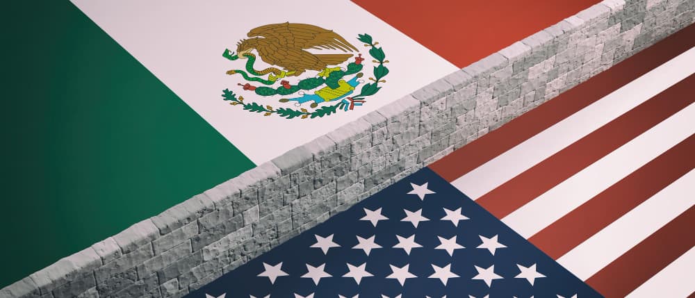 A wall between Mexico and USA 