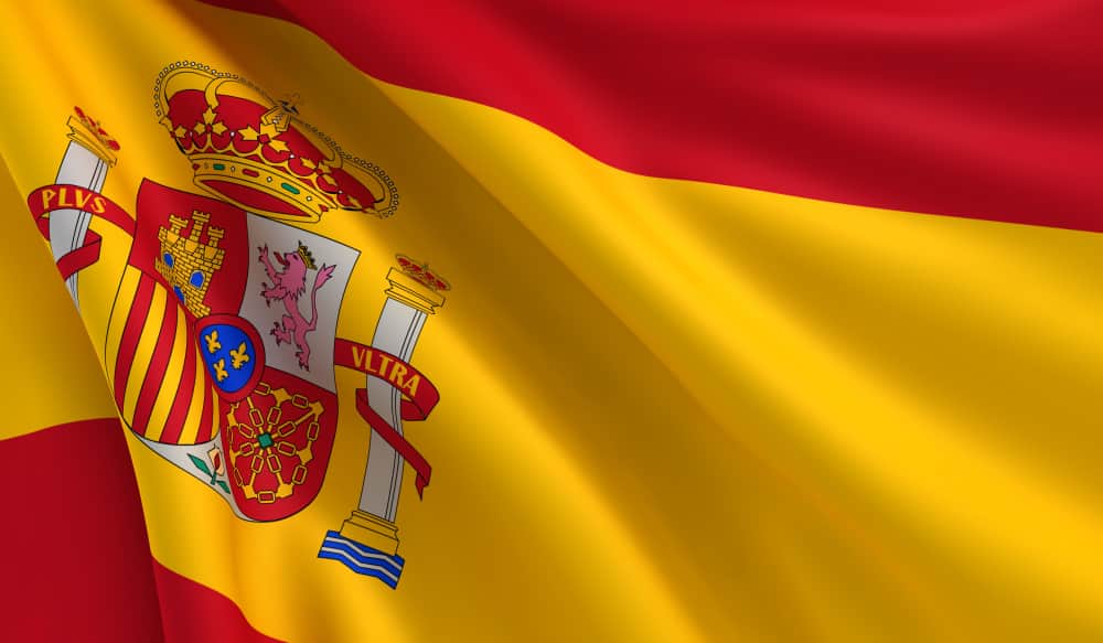 Spanish national flag at spain embassy 