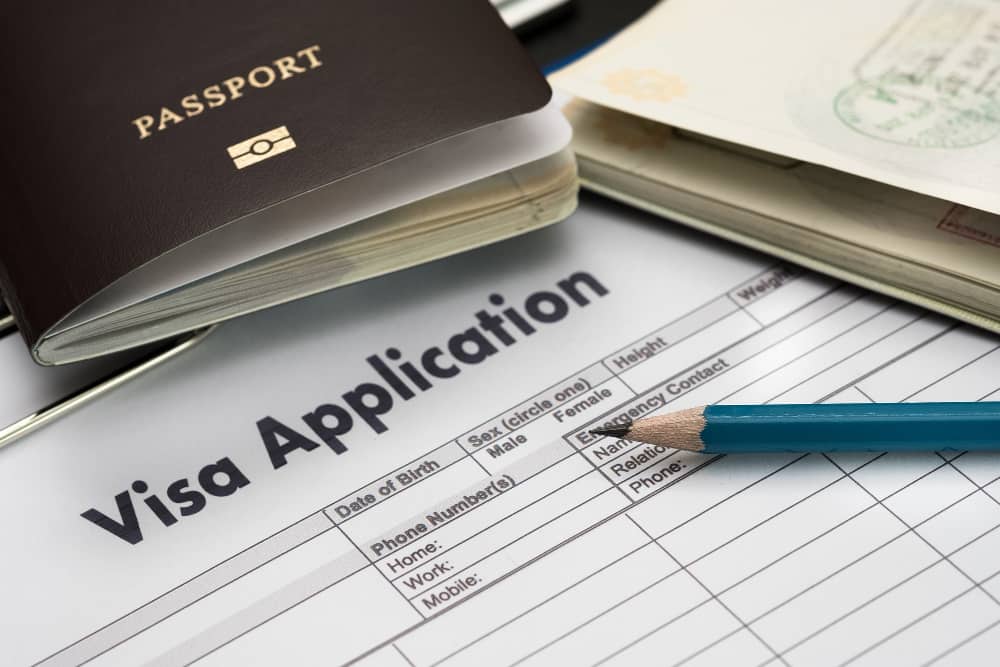 A italian visa application and passport