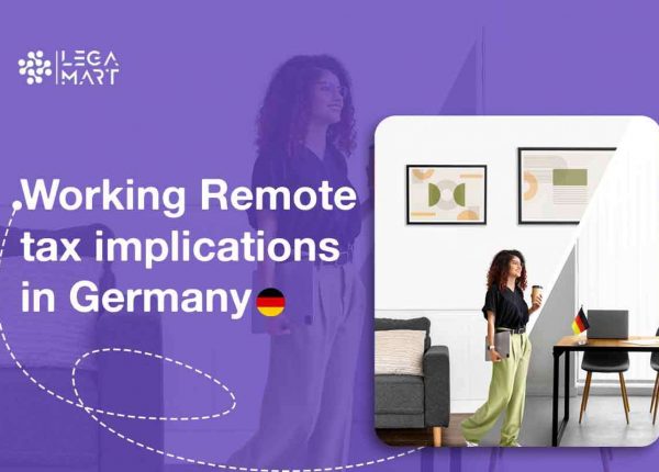 A remote employee walking towards her laptop to discuss about Working Remote tax implications in Germany