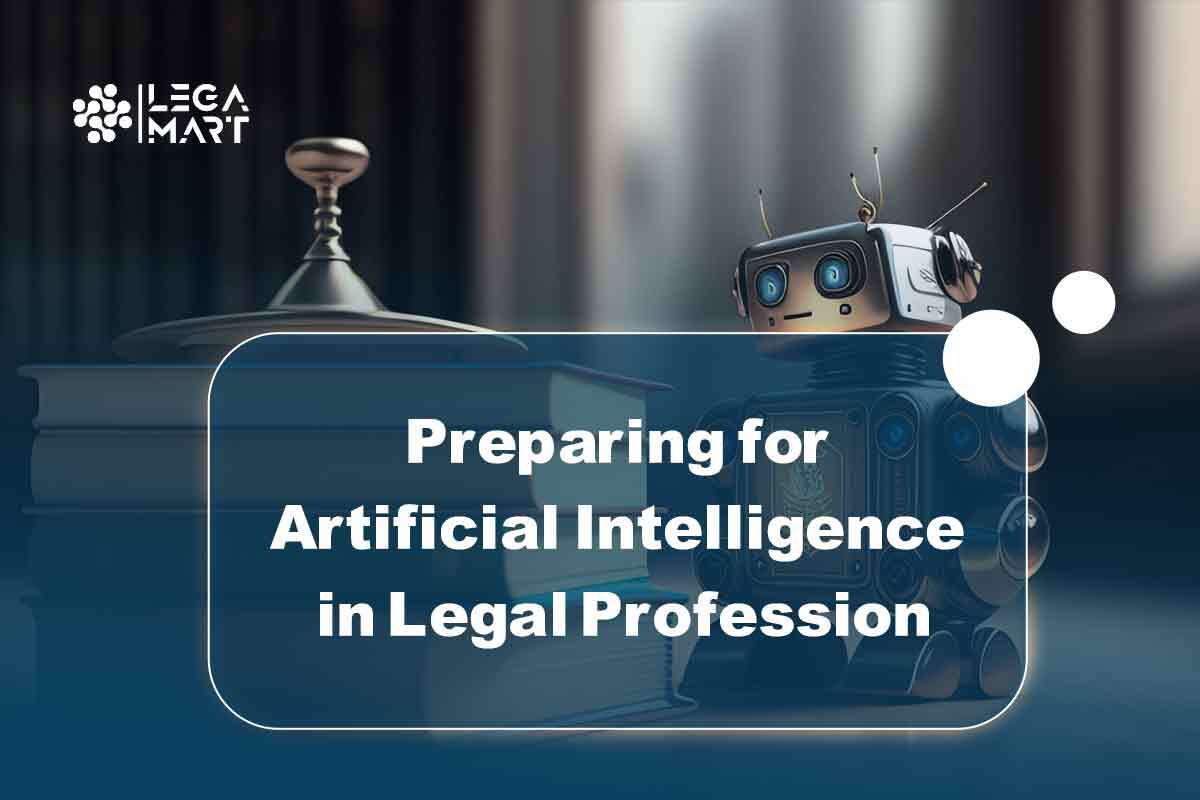 A robot scanning the books showing the development of Artificial Intelligence in Legal Profession