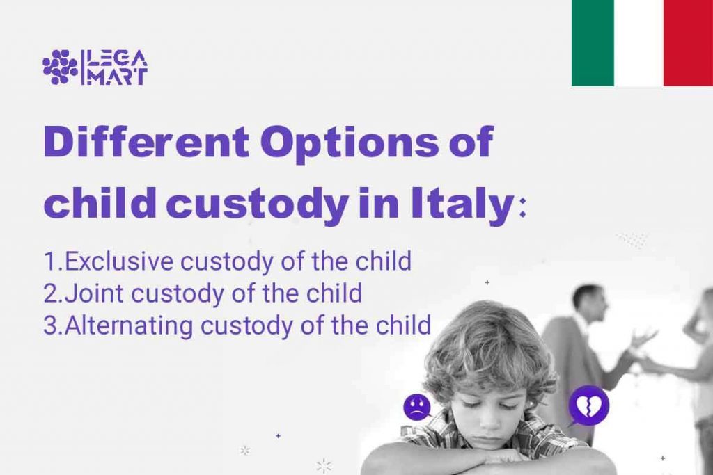 A couple fighting for child custody in a courtroom while custody of their child is given on child Custody Law in Italy