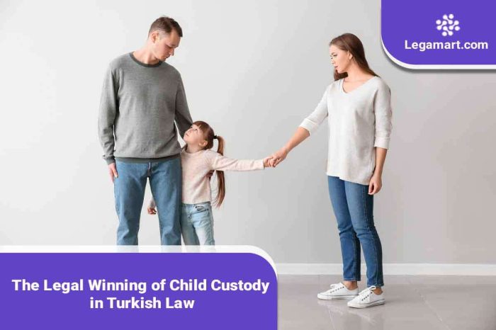 A couple trying to win the Child Custody in Turkish Law