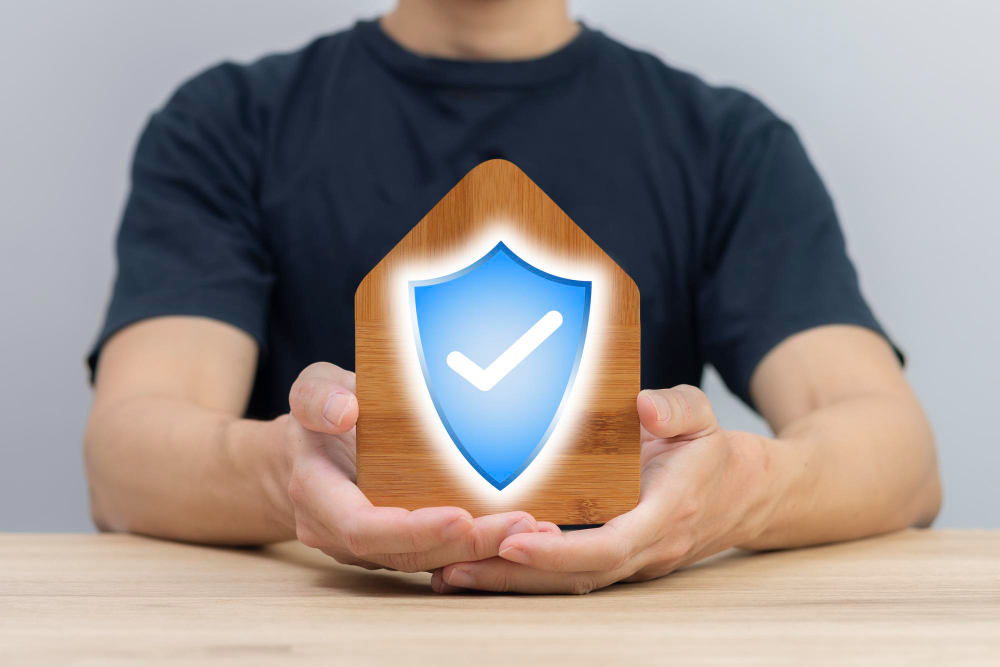 A man holding a tick mark sign indicating the protection provided by a business insurance contract