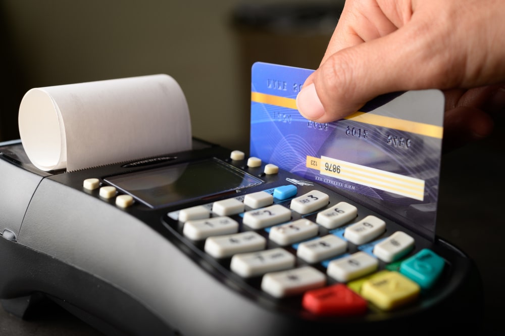 A person making a Secured Transactions through their credit card